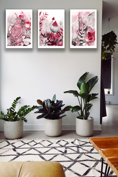 Nod 3 Piece Frame-Looking Stylish Boho Painting Model, Living Room, Hall, Off...
