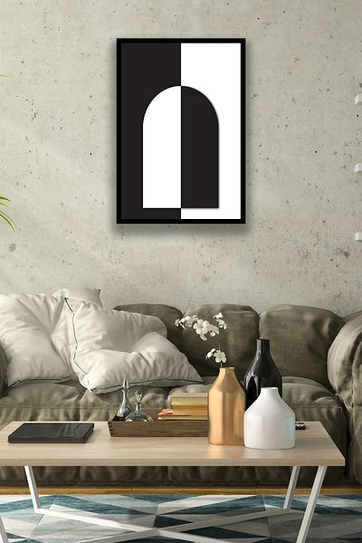 Nod Model de pictură în alb-negru cu aspect estetic de cadru, sufragerie, birou, decor de perete pentru dormitor