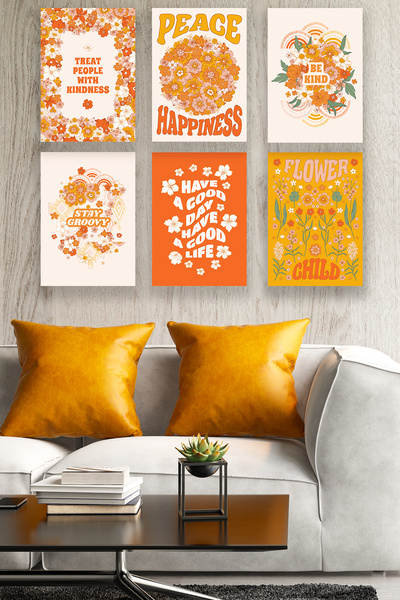 Nod Model de pictură decorativă cu buchet de flori elegant din 6 piese, sufra...