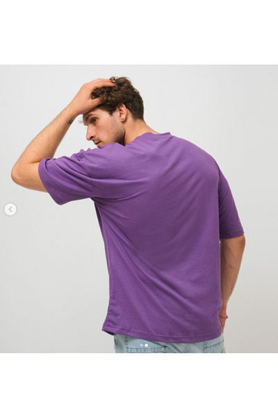 MAGORS TRIOU BĂRBAȚI, 100% BUMBAC, OVERSIZE, NEIMPRIMAT, GÂT CICLET