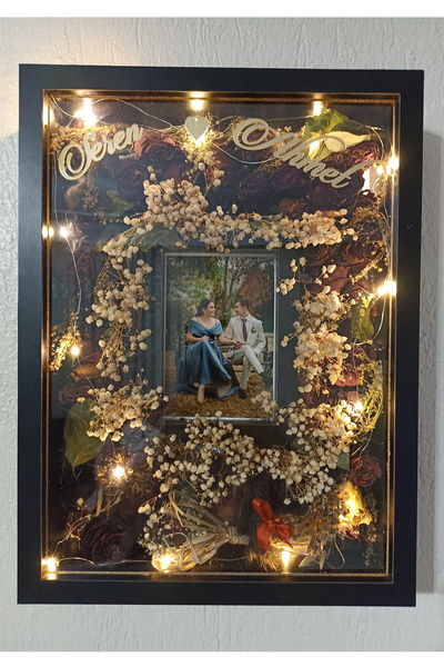 Verda Çerçeve 30x40 Cm Ledli Siyah Fotoğraf Bölümlü Tasarım Gül Kutusu Anı Çe...