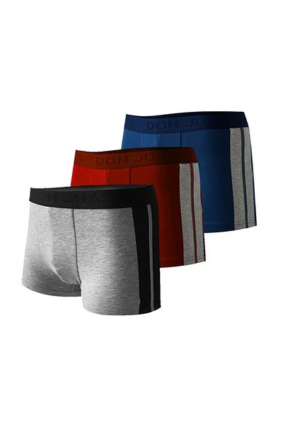josejuan 3-Piece Men's Boxers Koton Lycra Side Double Striped 1007