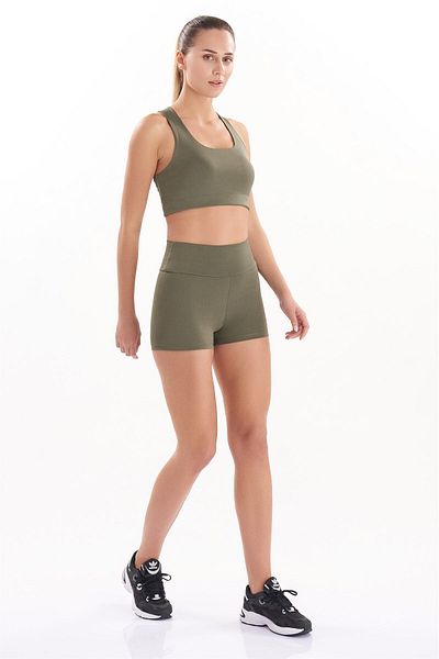 josejuan Pantaloni scurti sport mini pentru femei Leggings cu talie înaltă Strângere 7400