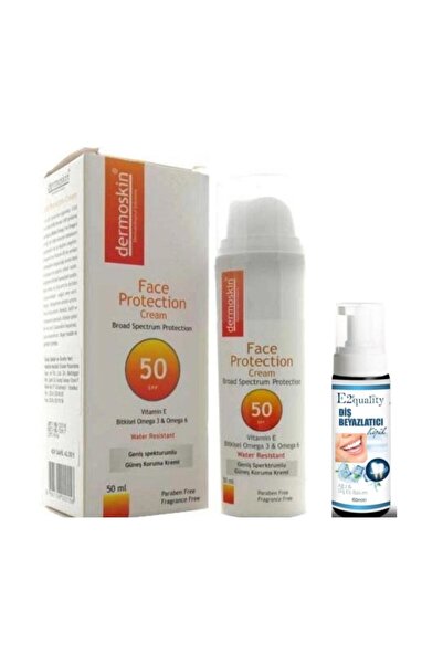 Dermoskin حماية الوجه SPF50 50 مل - هدية رغوة تبييض الأسنان