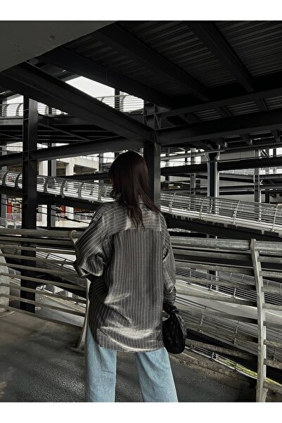 LB Laluna Butik Cămașă pentru femei cu dungi aurite