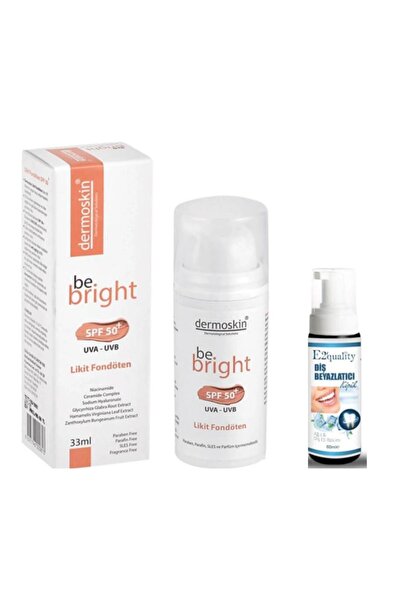 Dermoskin Be Bright Spf50+ Liquid - 33 ml Medium Foundation, Teeth Whitening ...