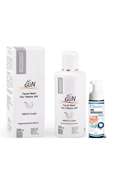 Dermoskin Acgun Yüz Yıkama Jeli 200 ml- Diş Beyazlatıcı Köpük Hediye