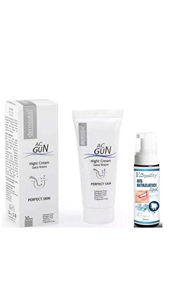 Dermoskin Acgun 30 ml Night Care Cream - Whitening Teeth and Foam Gift