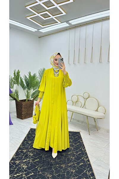 Moda TüTü Kadın Medine Kumaş Abaya ve İçlik İkili Takım