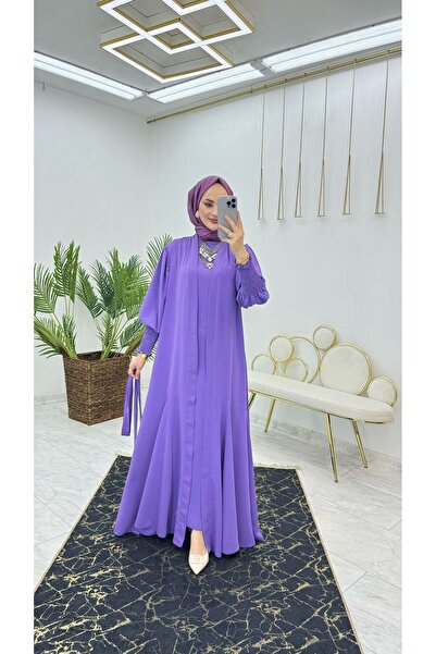 Moda TüTü Kadın Medine Kumaş Abaya ve İçlik İkili Takım