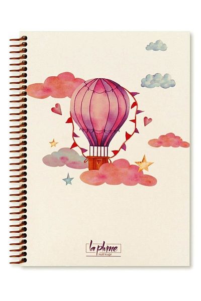 KESKİN COLOR Sharp Color Spiral Hard Cover La Plume Balloon 20x28 100 Sheets Checkered