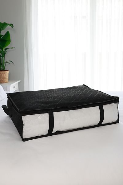 REKHOME Чанта за съхранение на пуловери с черна основа и прозорец / 60x45x15