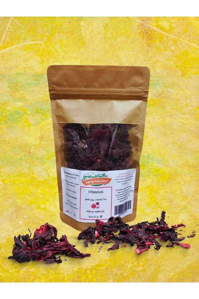 Karşı Köyden 50g Hibiscus - Mekke Rose, Okra Flower, Pomegranate Flower, Hibiscus Sabdariffa