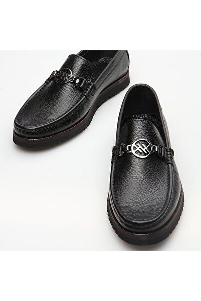 Hotiç Genuine Leather Men's Black Loafer
