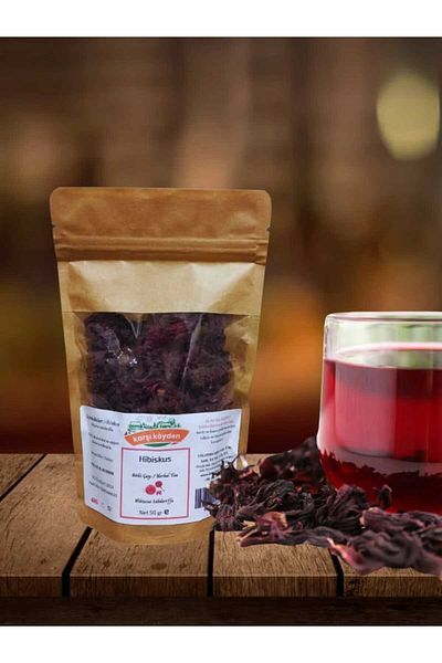 Karşı Köyden 50g Hibiscus - Mekke Rose, Okra Flower, Pomegranate Flower, Hibiscus Sabdariffa