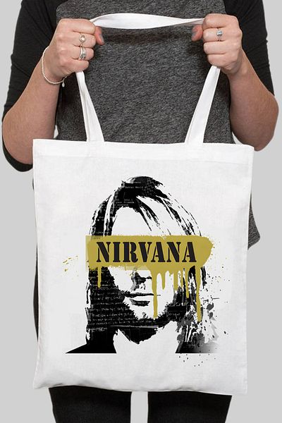 Cemira Geantă de umăr din pânză Nirvana Kurt Cobain
