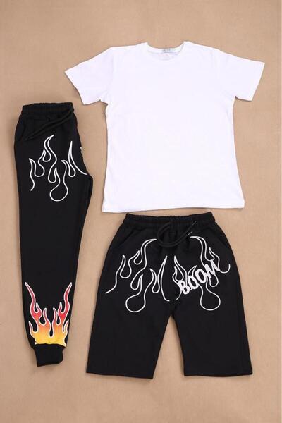 COSBA kids wear Obična pamučna majica i 2 kombinacije sa štampanim donjim del...