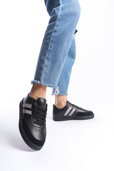 Moda Değirmeni Pantofi de damă negru-gri BG1147-101-0006