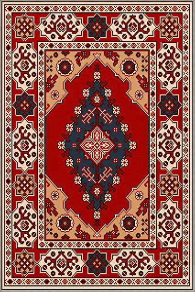 Rugs Modern Halı Διακοσμητικό χαλί με κόκκινο θέμα, παραδοσιακό μοτίβο, έθνικ...