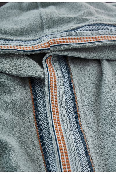 Dantela Halat de baie pentru bărbați din bumbac jacquard cu glugă (2XL/3XL)