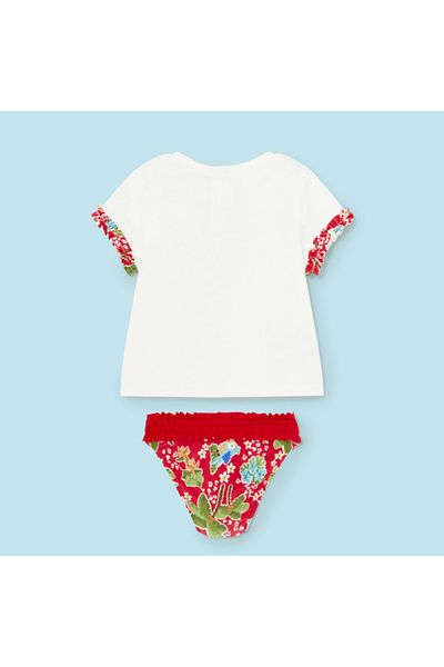 MAYORAL Baby Girl Bikini Bottom T-shirt Set Red L24Y1642
