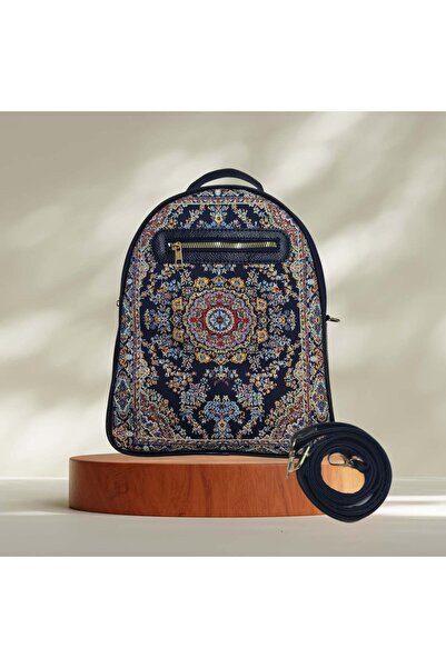 Pag accessories Ethnic Woven Fabric Detailed Two-Compartment Faux Leather Wom...