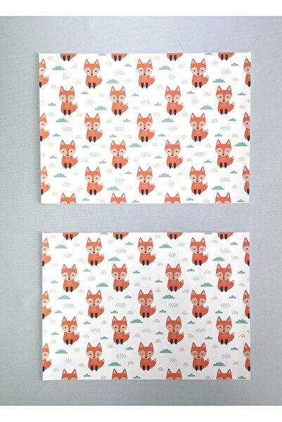 lamoonhome Set de 2 farfurii americane cu model Fox 11212