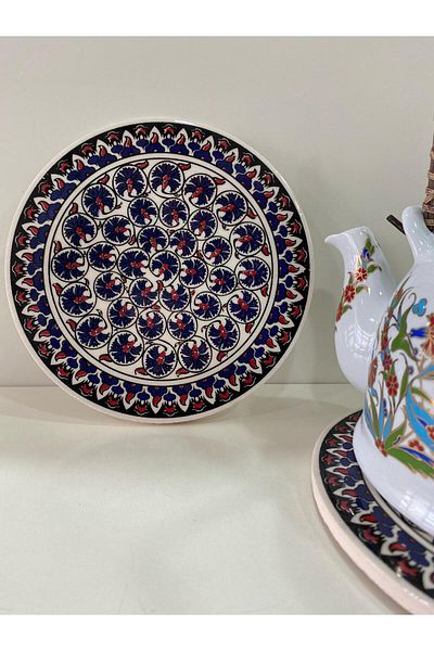 Eren Çini Seramiği 2 Pieces 16 cm Tile Patterned Ceramic Trivet