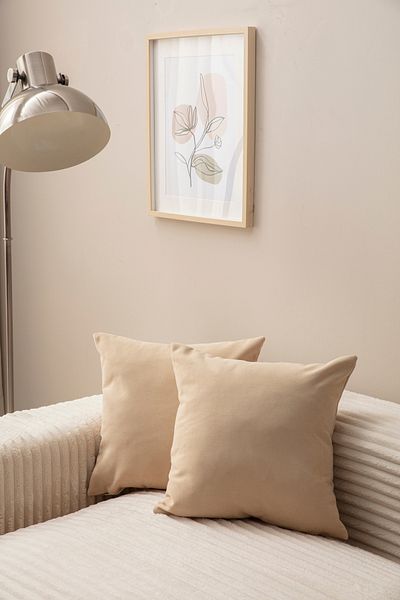 Ottoson Home 2-Pece Beige Μονόχρωμη Μαξιλαροθήκη 43x43