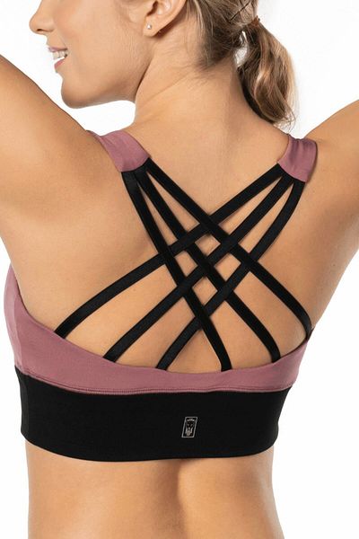 Lioness Activewear Αθλητικό σουτιέν με ψηλή υποστήριξη Dusty Rose με λεπτομέρεια στην πλάτη