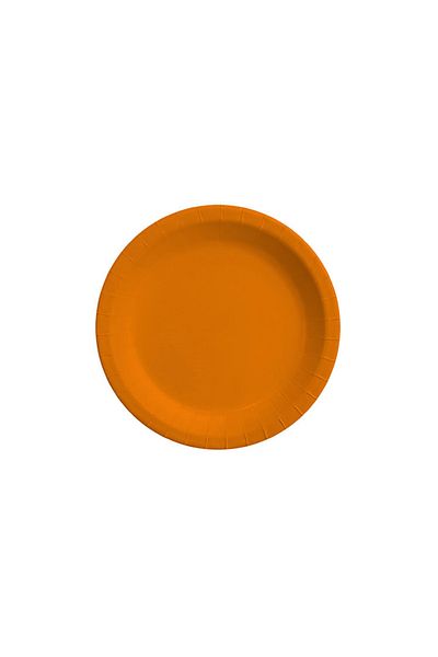 BalonEvi 8-Piece Orange Pastel Colored Plate