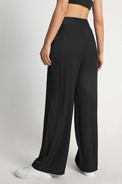 nurbeli Kadın Gizli Fermuarlı Esnek Palazzo Pantolon