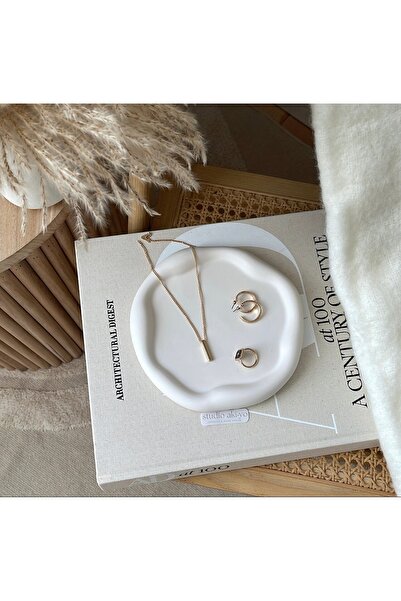 Miya Art Studio Διακοσμητικό Concrete Cloud Look Ακανόνιστο πιάτο/Πιάτο κοσμή...