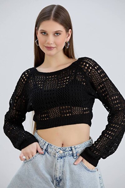 Afili butik AFİLİ BOUTIQUE BUCKETED KNITTED CROP