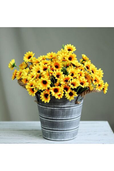 MD Aspiz Flowers 2 Adet Yapay Ayçiçeği Bitki Demeti __ Pampas Sarmaşık Ayçiçe...