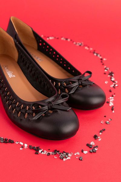 Gondol Women's Genuine Leather Daily Short Heeled Ballerinas ss.2024