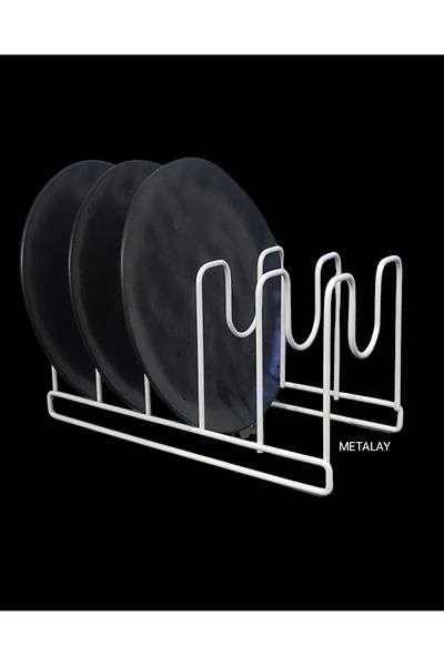 METALAY Capac pentru tigaie și vase de gătit din metal alb și organizator pentru vase Organizator pentru tigaie