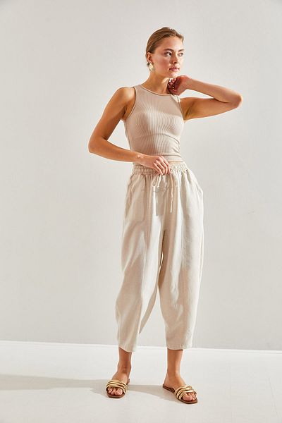 Bianco Lucci Women's Elastic Waist Trousers