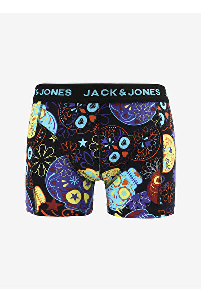 Jack & Jones Siyah Erkek Boxer 12262298_JACCOLORFUL SKULL TRUNK TR