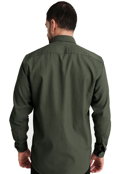 Varetta Ανδρικό πουκάμισο τζιν από ύφασμα Khaki Double Pocket Lycra Gabardine
