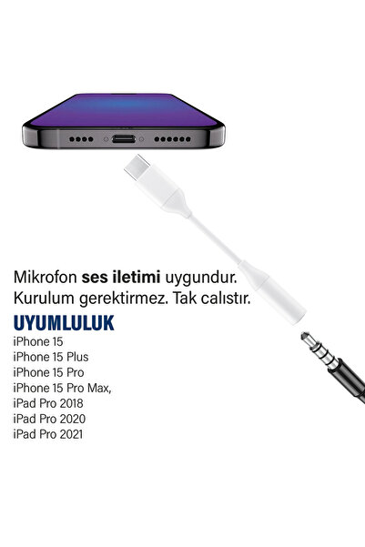 EXENAR Iphone 15-15 plus-15 pro-15 pro max headphone converter type-c adapter device