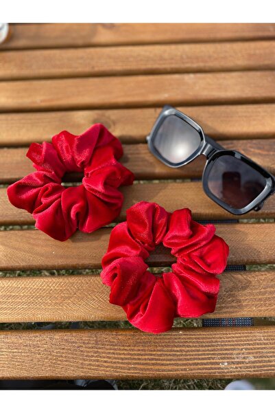 Flower El Yapımı İpek Kadife Kumaş Saç Tokası- Scrunchie