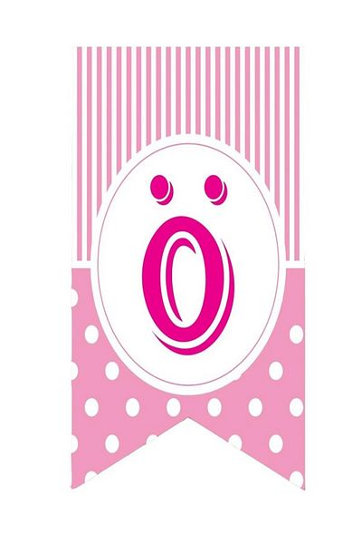 Kazanabil PINK COLORED POINTED FLAM FLAG LETTERS LETTER
