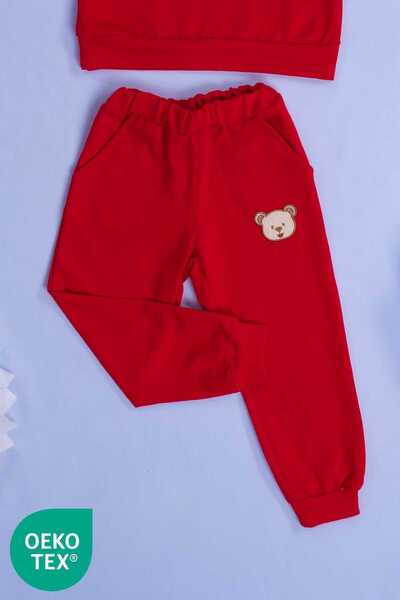 Lamonde Ayıcık Nakışlı Unisex 3'lü Eşofman Bereli 9-12-18-24 Ay