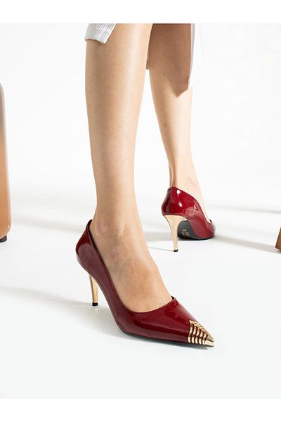 Alemdar Shoes SHINE Claret Red Patent Leather Heeled Shoes