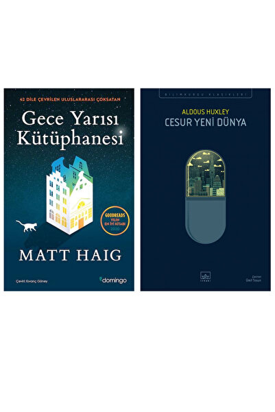 İthaki Yayınları Gece Yarısı Kütüphanesi(Matt Haig)+ Cesur Yeni Dünya(Aldous ...