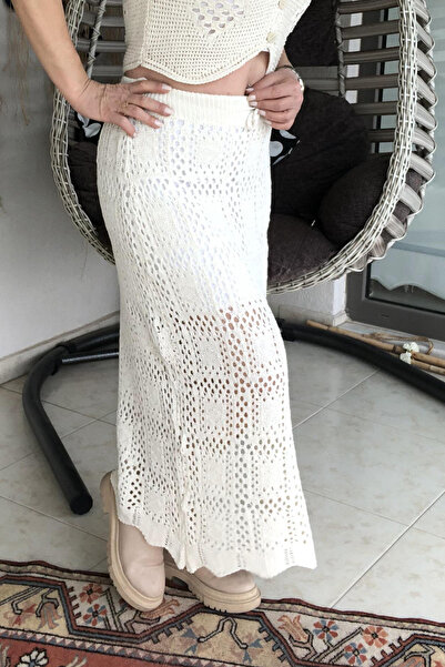 Dila Butik Lined Acurlu Maxi Skirt