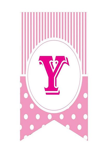 Kazanabil PINK COLORED POINTED FLAM FLAG LETTERS Y LETTER