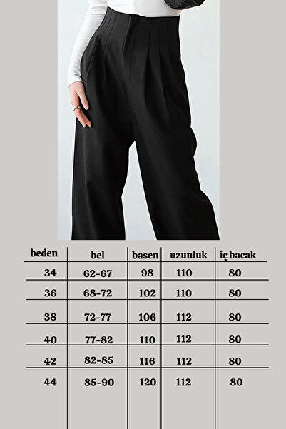 nurbeli Siyah Nervür Detaylı Esnek Palazzo Pantolon