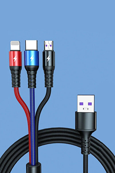 Factorial Ligtning Micro USB ve Type-C Uyumlu 3lü Şarj Kablosu Görüntü ve Dos...